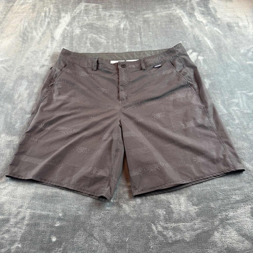 Patagonia Hydro Series Board Shorts Mens 34 Gray Dotted Stripe Hybrid